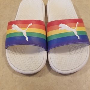 Puma Slide Sandals, wmns 7, pride colors - almost like new